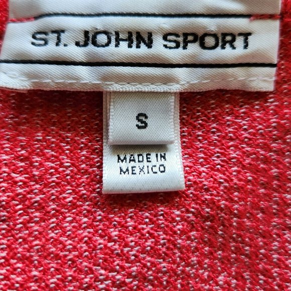 St. John Sport knit salmon/orange wool  Sweater  logo Vest  SZ S - Picture 4 of 7